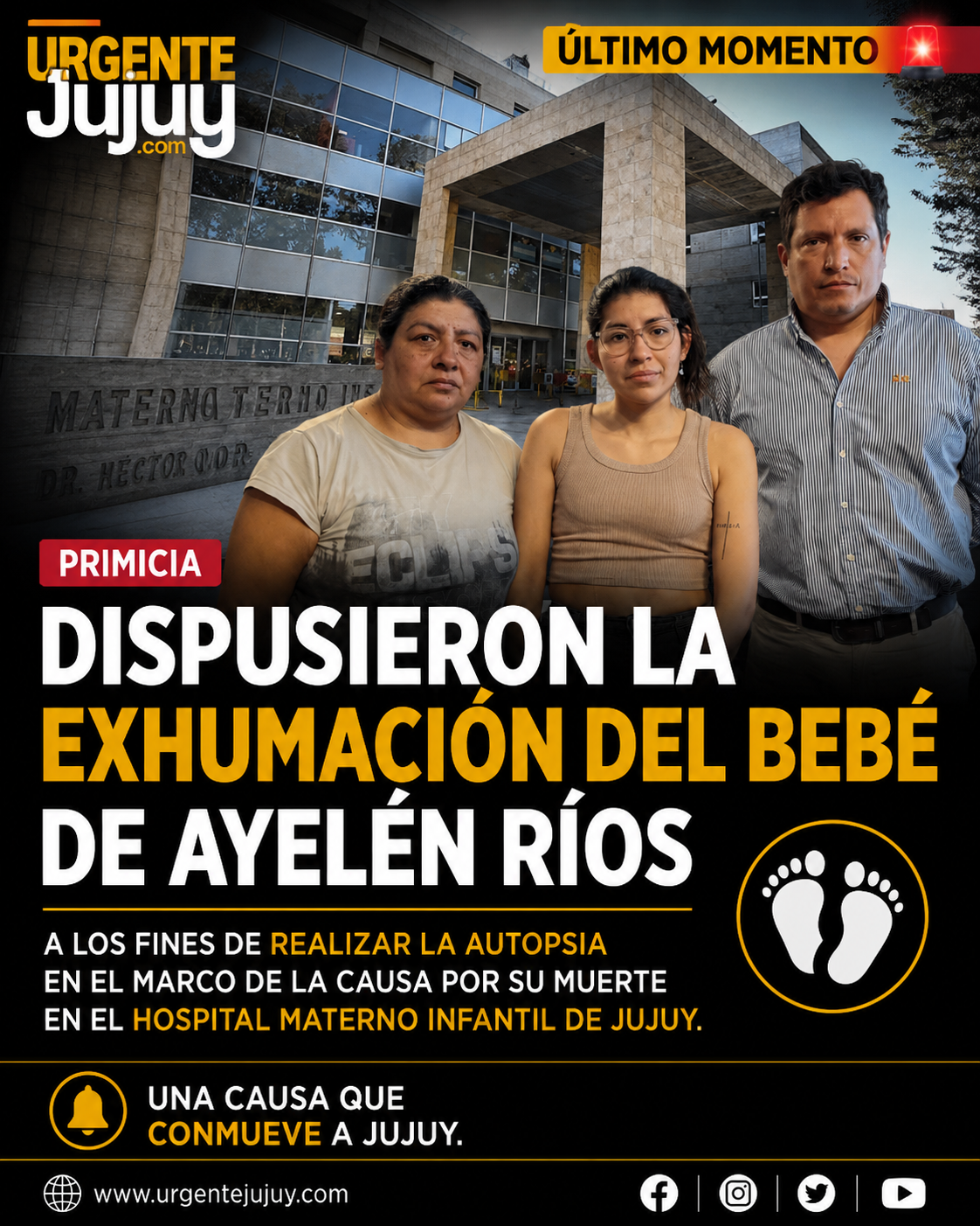 Dispusieron la exhumación del bebé de Ayelén Ríos, tras la denuncia por la muerte de su bebé en el materno infantil. Así lo confirmó el abogado Carlos Espada